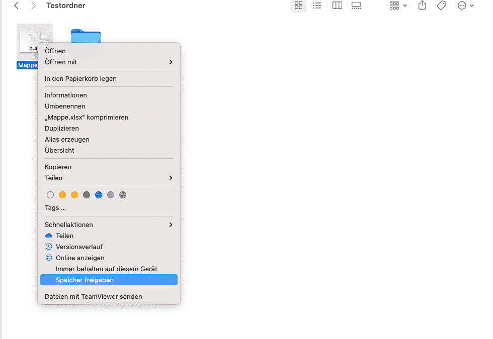 OneDrive auf Mac – Speicherplatz freigeben